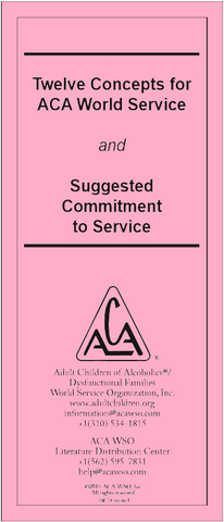 Twelve Concepts for ACA World Service and Suggested Commitment to Service - $2 per bundle of 10 tri-folds